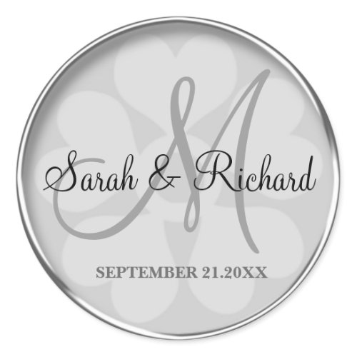 Personalized Monogrammed Wedding Stickers