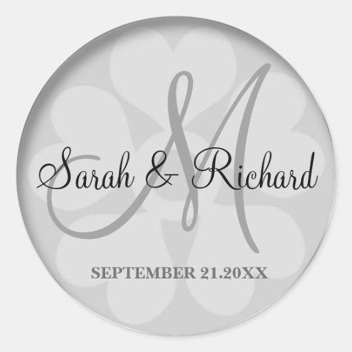 Personalized Monogrammed Wedding Stickers Zazzle