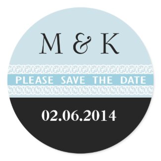 Personalized Monograms Save the Date Stickers sticker