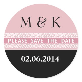 Personalized Monograms Save the Date Stickers sticker