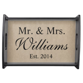 Personalized Mr. & Mrs. Wedding Service Tray