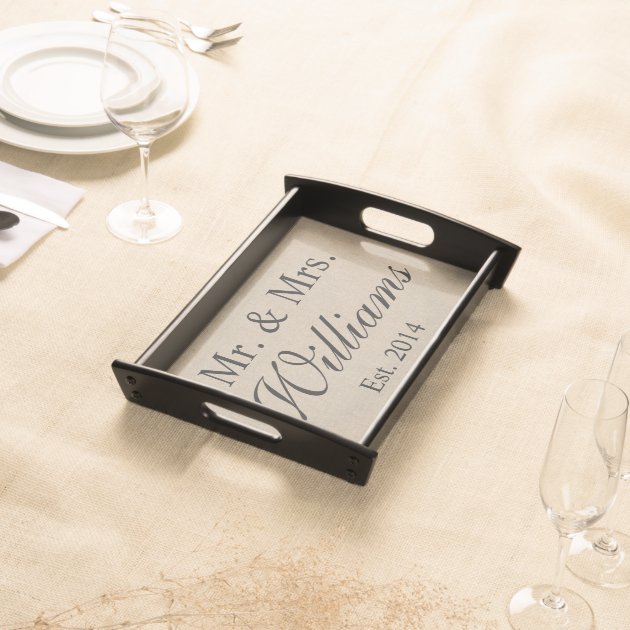 Personalized Mr. & Mrs. Wedding Service Trays-0