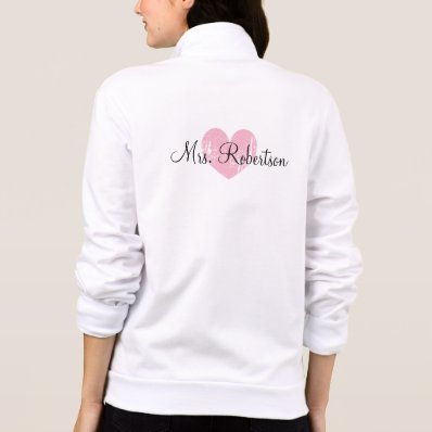 Personalized Mrs. wedding zip up jacket for bride