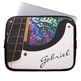 Personalized Music Bass Guitar Laptop Sleeve