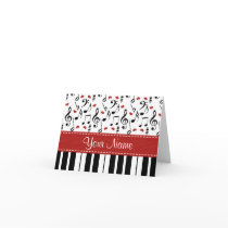 Personalized Music Note Piano Note Cards
