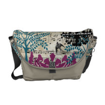 Personalized Musical Chandelier Tree Bird Damask Commuter Bags