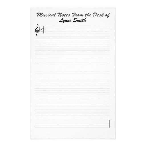 Personalized Musical Notes Stationery Zazzle 3562