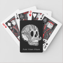 Personalized Mustache Sugar Skull Playing Cards playing cards