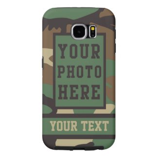 Personalized Name and Photo Camouflage Pattern Samsung Galaxy S6 Cases