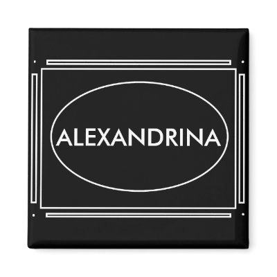 Personalized Name Art Deco Gift Magnet by Sialicious