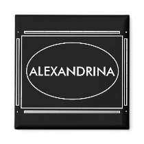 Personalized Name Art Deco Gift Magnet