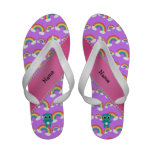 Personalized name baby owl purple rainbows sandals