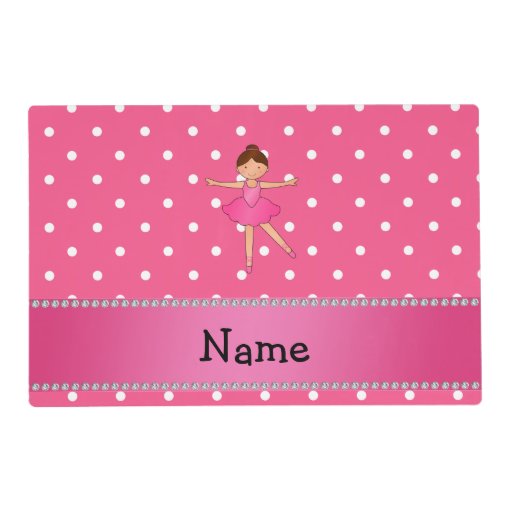 personalized name ballerina pink white polka dots placemat personalized name ballerina pink white polka dots placemat