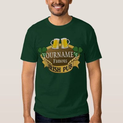 Personalized Name Beer Irish Pub St Patrick&#39;s Day Tee Shirt