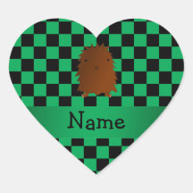 Personalized name bigfoot green checkers sticker