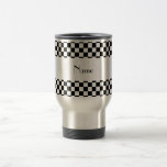 Personalized name Black and white checkers Coffee Mug
