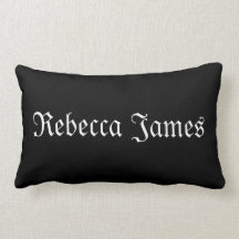 Personalized Name Black and White Pillow