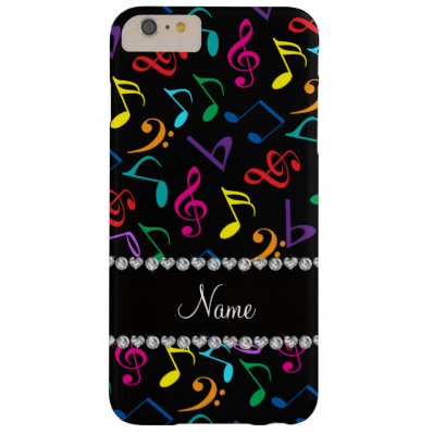Personalized name black rainbow music notes barely there iPhone 6 plus case