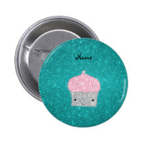 Personalized name bling cupcake diamonds button