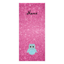 Personalized name bling owl diamonds rack card template