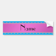 Personalized name blue diamonds bumper stickers