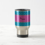 Personalized name blue diamonds mug
