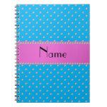 Personalized name blue diamonds notebooks