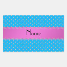 Personalized name blue diamonds rectangular stickers