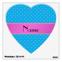 Personalized name blue diamonds wall graphic