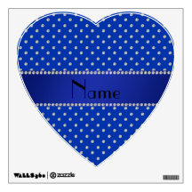 Personalized name blue diamonds wall skins