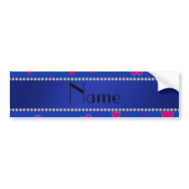 Personalized name blue pink flowers hearts stars bumper stickers