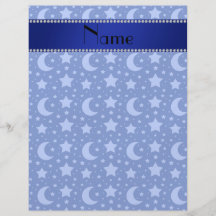 Personalized name blue stars and moons flyers