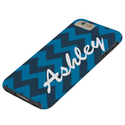 Personalized Name Blues Jam Chevron Pattern Tough iPhone 6 Plus Case