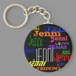 Personalized Name Colorful Collage Keychain