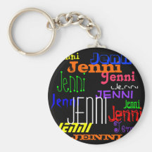 Personalized Name Colorful Collage Keychain
