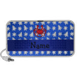 Personalized name crab blue snowflakes trees travelling speakers