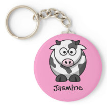 Personalized Name - Cute Cartoon Cow Key Chains