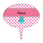 Personalized name cute owl cake pick
