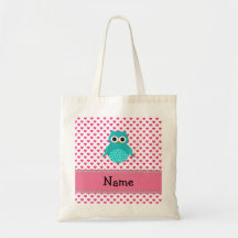 Personalized name cute owl canvas bags