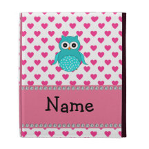 Personalized name cute owl iPad folio covers