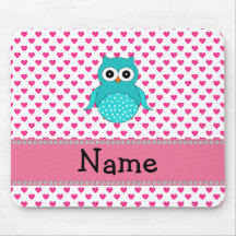 Personalized name cute owl mouse pad