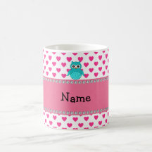 Personalized name cute owl mugs
