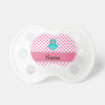 Personalized name cute owl pacifiers