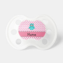Personalized name cute owl pacifiers