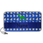 Personalized name dinosaur blue snowflakes trees iPod speakers