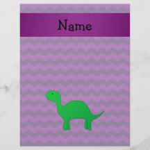 Personalized name dinosaur purple chevrons custom flyer