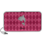 Personalized name dolphin pink argyle notebook speaker