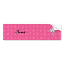 Personalized name dolphin pink christmas trees bumper sticker
