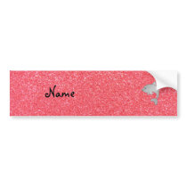 Personalized name dolphin pink glitter bumper stickers