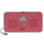 Personalized name dolphin pink glitter speaker